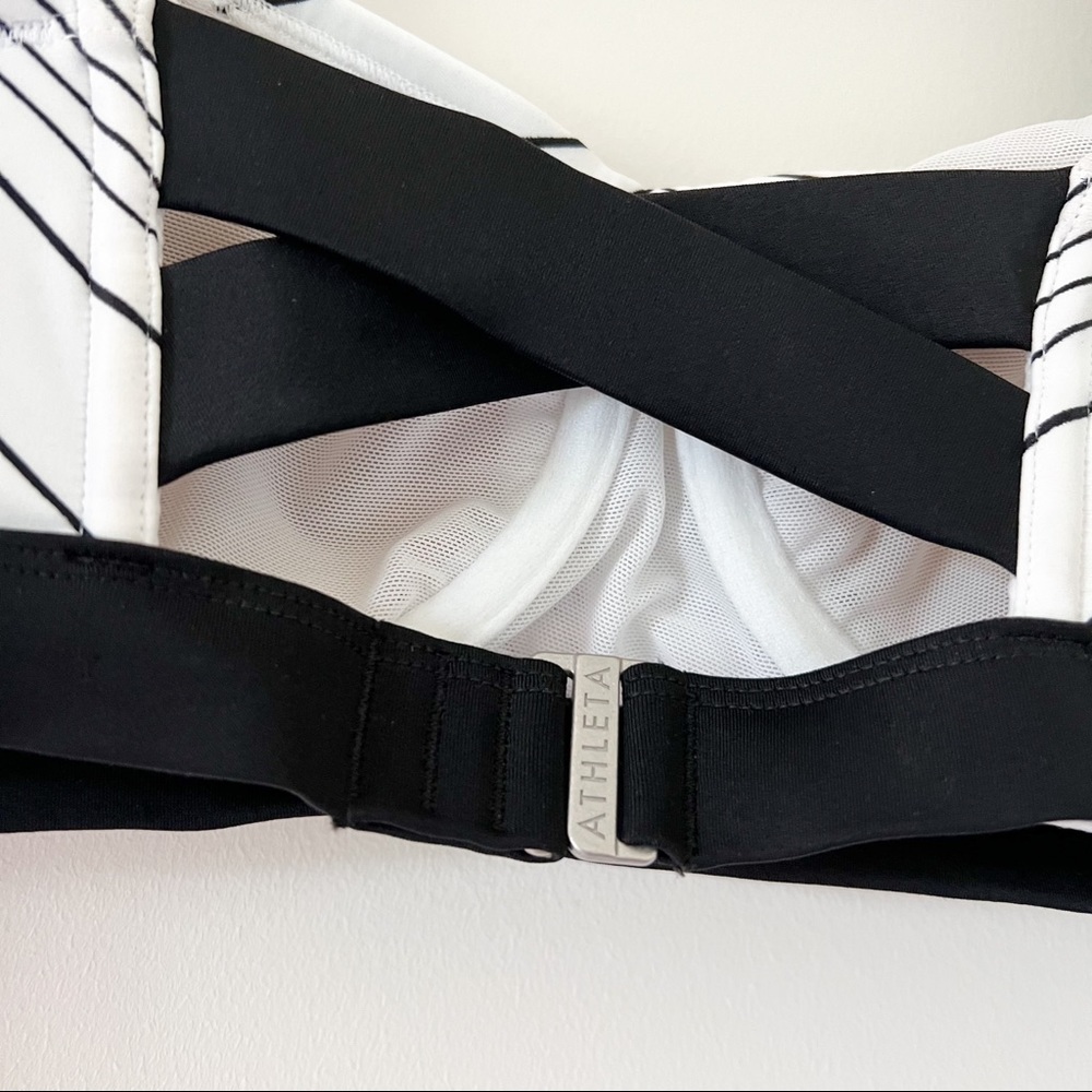 athleta | chevron bikini top black and white 34 B/C - Picture 3 of 5